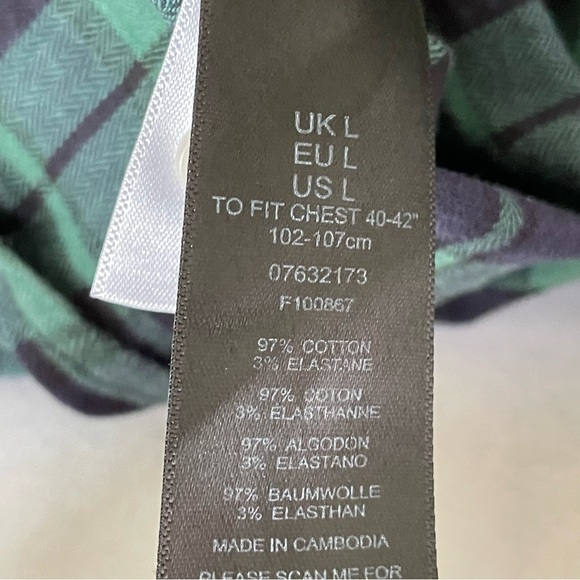 ASOS Green Plaid Button Down Shirt Size L - Picture 6 of 8